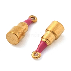 304ステンレスペンダント  エナメル  口紅のチャーム  イオンプレーティング（ip）  18KGP本金メッキ  17x6mm  穴：1.2mm&nbsp;STAS-D369-04G