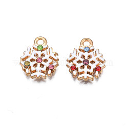Christmas Rack Plating Alloy Enamel Pendants&nbsp;ENAM-N055-129