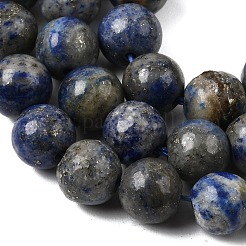 天然石ラピスラズリビーズ連売り  スムーズなラウンド  8mm  穴：1mm  約44~47個/連  15インチ（39cm）&nbsp;G-J396-8mm