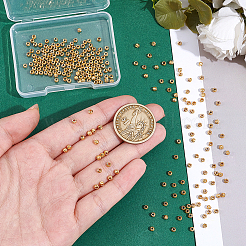 250Pcs Corrugated Brass Beads&nbsp;KK-UN0005-79G