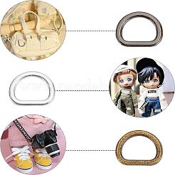 240色合金Dリング/三角リング4個  バックル留め金  ウェビング用  ストラップバッグ  服飾材料  ミックスカラー  6x5x0.8mm  穴：4.5mm  4色  60個/カラー  240pc&nbsp;FIND-FG0001-33
