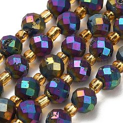 Electroplated Natural Druzy Geode Crystal Beads Strands&nbsp;G-F833-P01-8mm-11