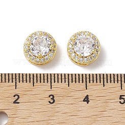 Brass Micro Pave Clear Cubic Zirconia Beads&nbsp;KK-K360-11G