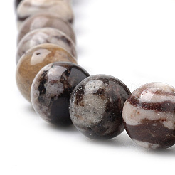 天然石ゼブラジャスパービーズ連売り  ラウンド  12~13mm  穴：1mm  約30個/連  15インチ&nbsp;G-S259-30-12mm