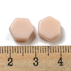 アクリルビーズ  2穴  六角  アンティークホワイト  9x10x4.5mm  穴：1.2mm&nbsp;OACR-G034-02B