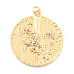 Eco-Friendly Brass Micro Pave Cubic Zirconia Pendants&nbsp;KK-K268-26G