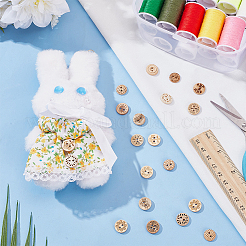 240Pcs 12 Styles 4-Hole Coconut Buttons&nbsp;DIY-AR0004-67