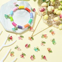 50Pcs 5 Colors Glass Charms&nbsp;FIND-CJ0001-15