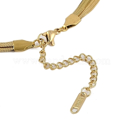 Stainless Steel Flat Snake Chain Double Layer Tassel Necklaces for Women&nbsp;NJEW-D088-03G-01