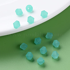 つや消しアクリルビーズ  多面カット  コーン  ターコイズ  6x5.5mm  穴：1.5mm  約6770個/500g&nbsp;MACR-S373-61K-01