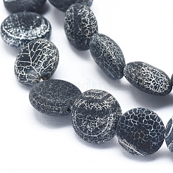 天然石風化瑪瑙ビーズ連売り  染め＆加熱  フラットラウンド  10~11x4~5mm  穴：0.6mm  39個/連  14.96インチ（38 cm）&nbsp;G-D0005-17B