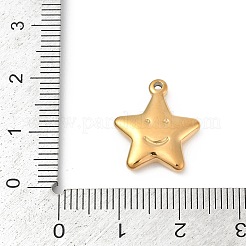 304ステンレスペンダント  笑顔の星チャーム  イオンプレーティング（ip）  14KGP本金メッキ  17x14.5x3.5mm  穴：1.2mm&nbsp;STAS-L283-09G