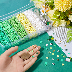 Saint Patrick's Day Theme DIY Alloy Enamel & Polymer Clay Beads Bracelets Making Kits&nbsp;DIY-SP0002-54