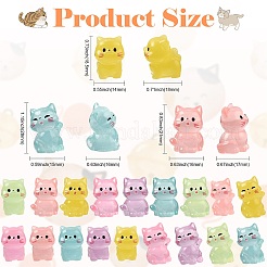 72Pcs 3 Styles Cat Theme Luminous Resin Sculpture Display Decorations&nbsp;DJEW-CJ0001-39