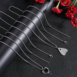 10Pcs 304 Stainless Steel Box Chain Necklaces&nbsp;NJEW-BBC0001-11A