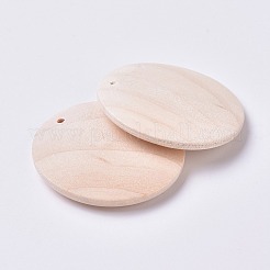 未完成のブランクウッドペンダント  フラットラウンド  バリーウッド  29.5x4~5mm  穴：2mm&nbsp;WOOD-WH0098-60B