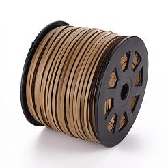 スエードコード  フェイクレース  模造革で  キャメル  3x1mm&nbsp;LW-S015-10