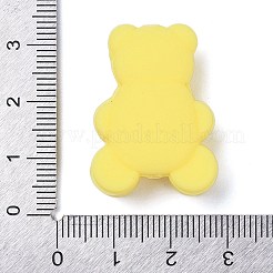 シリコンビーズ  漫画の動物クマ  きいろ  29x22x13mm  穴：2mm&nbsp;SIL-S005-01A