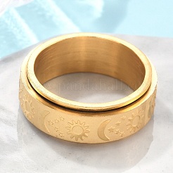 Star & Moon & Sun 304 Stainless Steel Rotatable Finger Ring&nbsp;LS-PW-WG61315-09