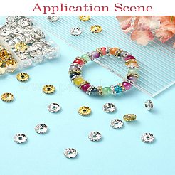 120Pcs 2 Colors Alloy Rhinestone Spacer Beads&nbsp;ALRI-YW0001-23