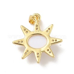 Brass Micro Pave Cubic Zirconia Pendants&nbsp;KK-B059-46G