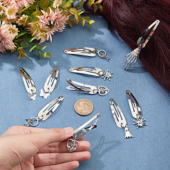 6 Pairs 6 Styles Alloy Snap Hair Clips for Woman Girls&nbsp;OHAR-CP0001-12
