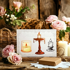 PVCプラスチッククリアスタンプ  DIYスクラップブッキング用  装飾的なフォトアルバム  カード作り  ろうそく  160x110mm&nbsp;DIY-WH0631-0594