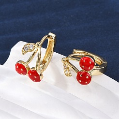 Cherry Brass Micro Pave Clear Cubic Zirconia Hoop Earrings&nbsp;EJEW-U062-06A-G