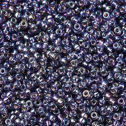 MIYUKIラウンドロカイユビーズ  日本製シードビーズ  11/0  （rr1024)シルバーライニングアメジストab  11/0  2x1.3mm  穴：0.8mm  約1111個/10g&nbsp;X-SEED-G007-RR1024