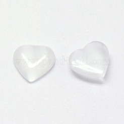 キャッツアイカボション  ハート  ホワイト  5x5x2mm&nbsp;CE-J003-5x5mm-05