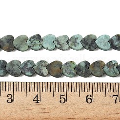 天然アフリカンターコイズ（ジャスパー）ビーズ連売り  艶消し  ハート  6x6.5x2.5mm  穴：0.8mm  約75~76個/連  15.12''~15.16''（38.4~38.5センチメートル）&nbsp;G-A272-A01-06