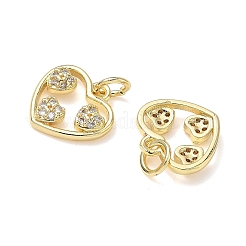 Brass Micro Pave Clear Cubic Zirconia Charms&nbsp;KK-L253-20G-01