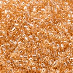透明色光沢ガラスシードビーズ  シリンダー  砂茶色  2x1.5mm  穴：0.9mm&nbsp;SEED-S042-02B-01