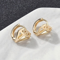真鍮製フープピアス  ダイヤモンド  18KGP本金メッキ  10.5x11x11mm&nbsp;EJEW-D320-10G