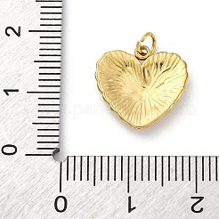 304ステンレススチールチャーム  丸カン付き  ハートチャーム  イオンプレーティング（ip）  18KGP本金メッキ  13.5x14x2.5mm  穴：2.5mm&nbsp;STAS-E550-01G