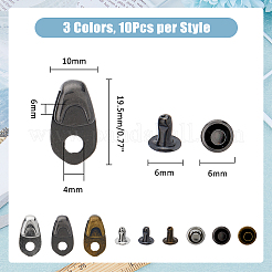 30 Sets 3 Colors Alloy Boot Lace Hooks&nbsp;FIND-DC0005-85
