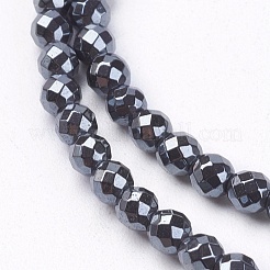 1Strand Grade A Non-Magnetic Synthetic Hematite Beads Strands&nbsp;X-G-S086-3mm