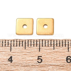 304ステンレス鋼製幾何学模様スペーサービーズ  ゴールドカラー  正方形  6x6x0.8mm  穴：1.4mm&nbsp;STAS-F362-04B-G02