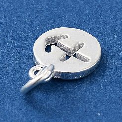 スターリングシルバーの星座チャーム925個  丸カン付き  銀色のメッキ  射手座  12x9x1.5mm  穴：3.5mm&nbsp;LS-STER-M118-01A