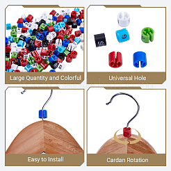 200Pcs 10 Colors Plastic Clothes Trouser Hanger Size Marker&nbsp;KY-CP0001-36