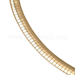 8mm 304 ステンレススチール フラットスネークチェーンネックレス  イオンプレーティング（ip）  ゴールドカラー  18.11インチ（46cm）&nbsp;MAK-Z004-01G