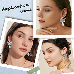 60Pcs 3 Size Clear Cubic Zirconia Stud Earring Findings&nbsp;STER-SP0001-01