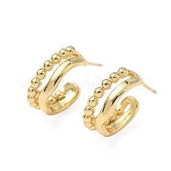 C-Shaped Brass Stud Earrings&nbsp;EJEW-A132-06G