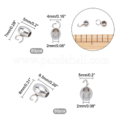 120Pcs 2 Style 304 Stainless Steel Tube Bails&nbsp;STAS-PH0001-39