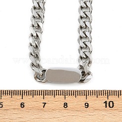 7mm 304ステンレススチール製キューバンリンクチェーンネックレス（女性・男性用）  変色しない  ステンレス鋼色  21.30インチ（54.1cm）&nbsp;NJEW-Z093-03P