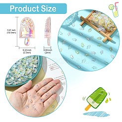 アイスクリーム樹脂カボション200個  ネイルアートの装飾の付属品  ミックスカラー  10.5x5.5x2mm&nbsp;MRMJ-CJ0001-20