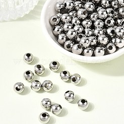 変色しにくい304ステンレススチール中空丸縫いビーズ  ジュエリークラフト作り用  ステンレス鋼色  8x7.5mm  穴：2.5~3mm&nbsp;STAS-R032-8mm