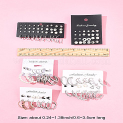 5 Sets 5 Styles Alloy & Plastic Pearl & Acrylic & Rhinestone Earring Sets&nbsp;EJEW-FS0001-24