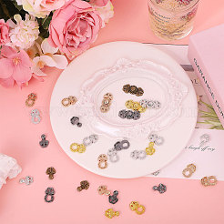 50Pcs 5 Colors Flower Alloy Snap Lock Clasps&nbsp;FIND-GL0002-03