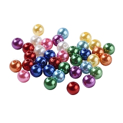 パール調アクリルビーズ  染め  ラウンド  ミックスカラー  8x7.5mm  穴：2mm  10色  30個/カラー  300個/箱&nbsp;PACR-CJ0001-08